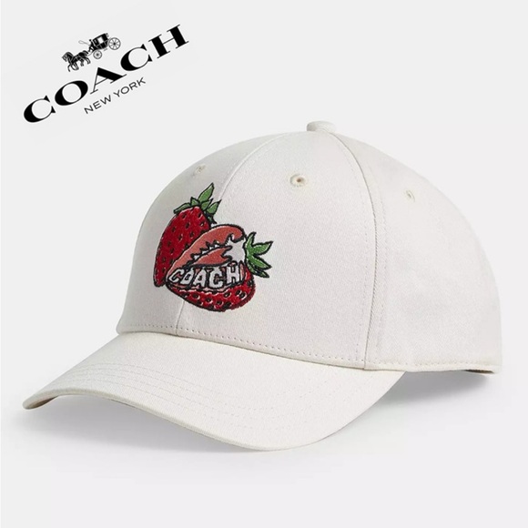 Coach NWT Retro Sliced Strawberry
Print Baseball Hat Cap size M/L - Picture 1 of 14